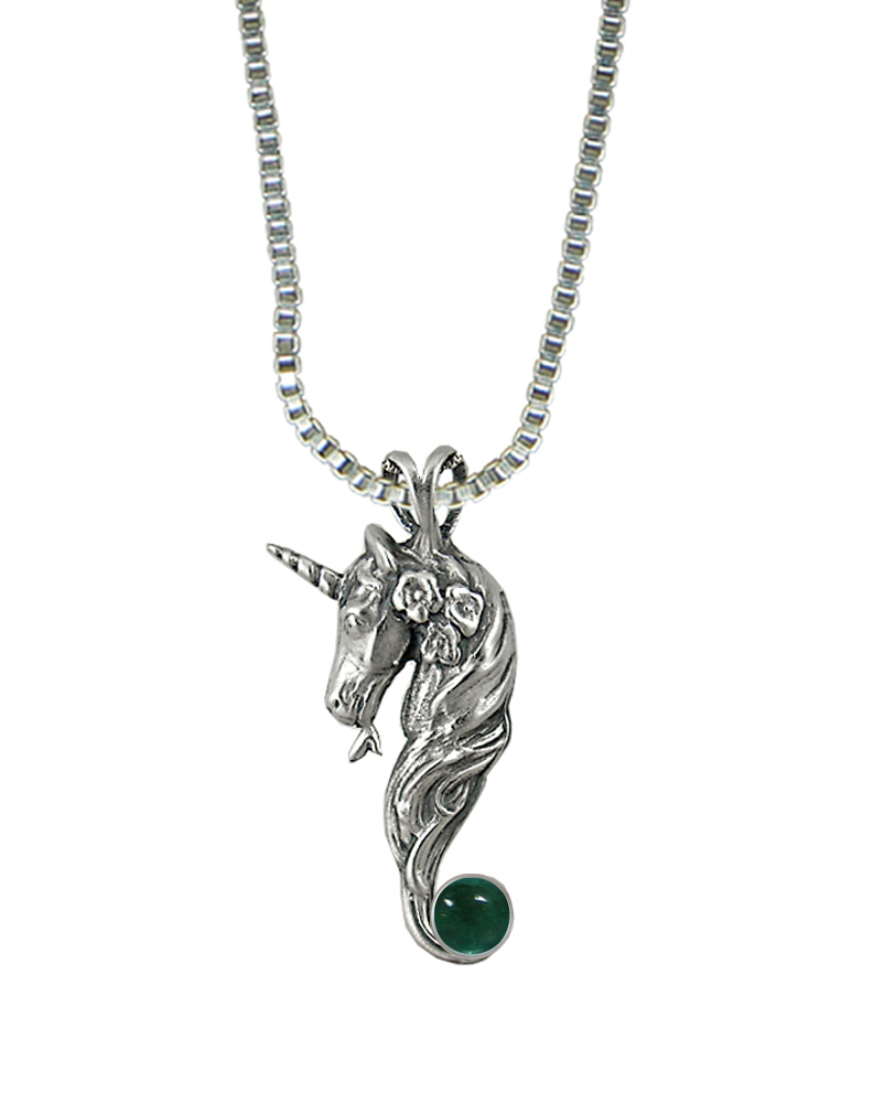 Sterling Silver Unicorn of Beauty Pendant With Fluorite